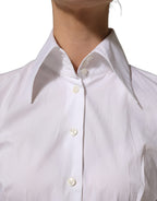 White Collared Long Sleeves Dress Shirt Top