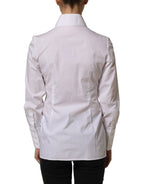White Collared Long Sleeves Dress Shirt Top