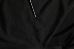 Black Silk Long Sleeves Draped Blouse Top