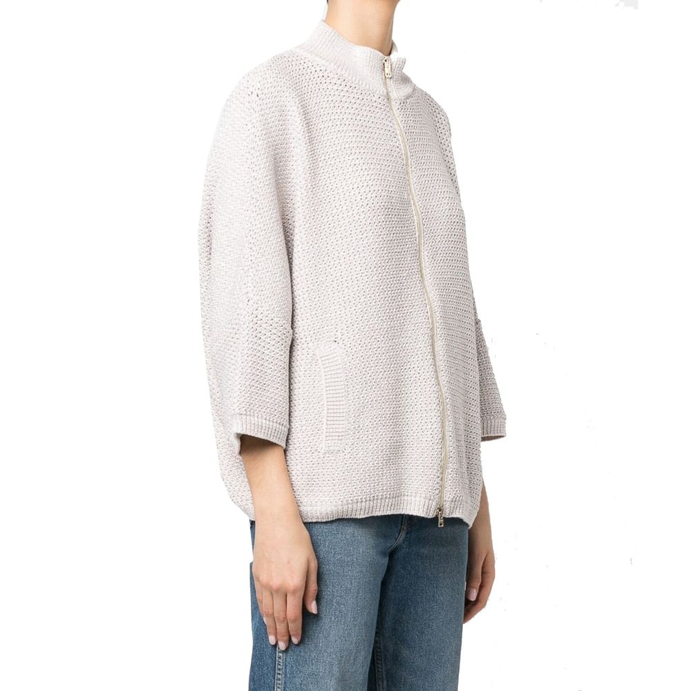 Beige Cotton Cardigan