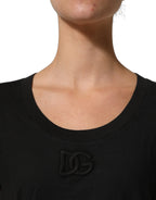 Black DG Logo Cotton Round Neck Tee T-shirt