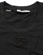 Black DG Logo Cotton Round Neck Tee T-shirt