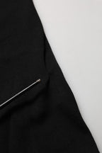 Black Wool Crew Neck Short Sleeves T-shirt