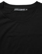 Black Wool Crew Neck Short Sleeves T-shirt