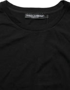 Black Wool Crew Neck Short Sleeves Men T-shirt