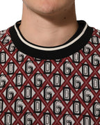 Red Logo Cotton Jacquard Sweatshirt Sweater