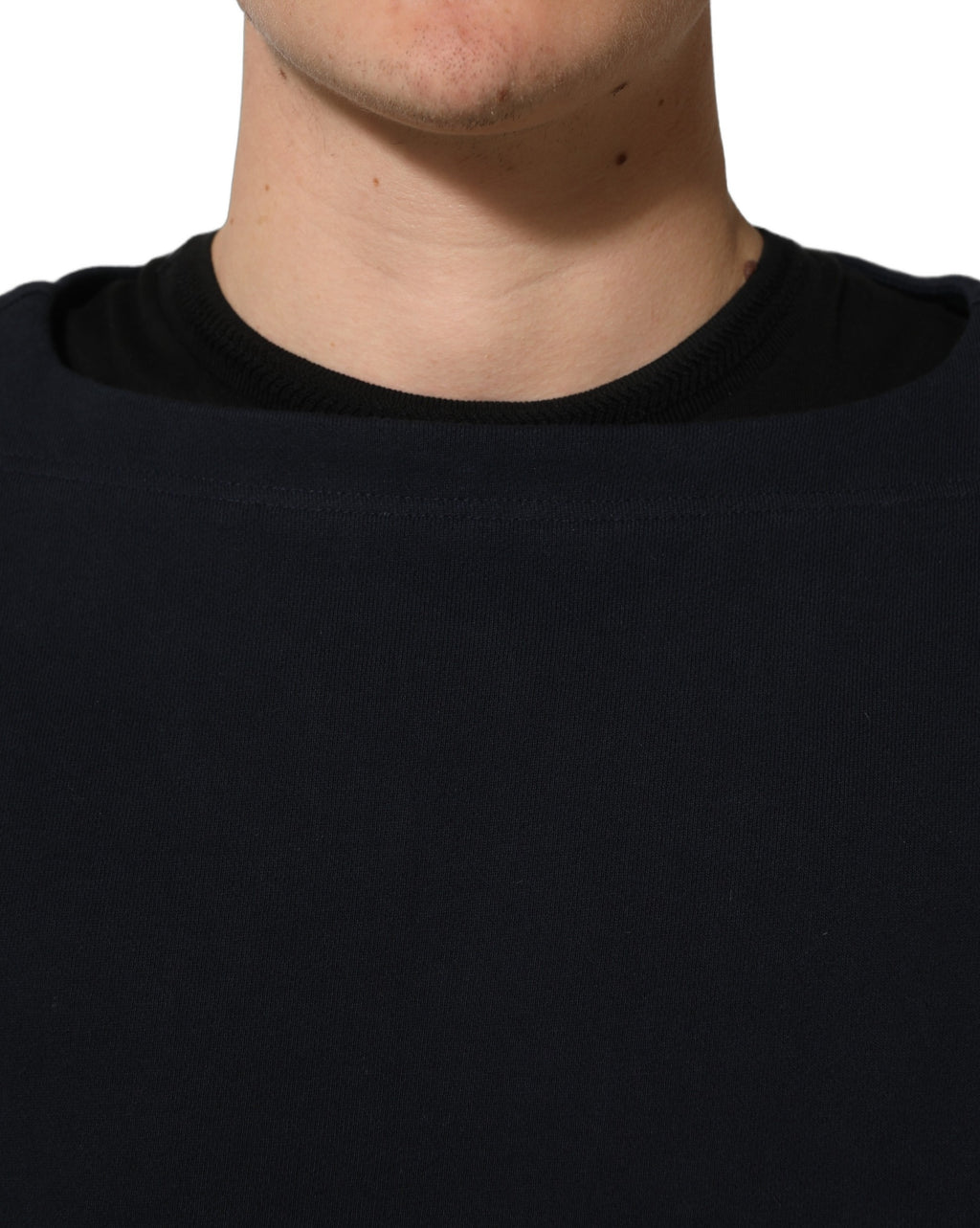 Dark Blue Logo Cotton Sweatshirt Sweater
