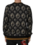 Black Sacred Heart Cotton Sweatshirt Sweater