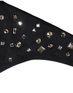 Black Embellished Cutout Bandeau One Piece Swimwear