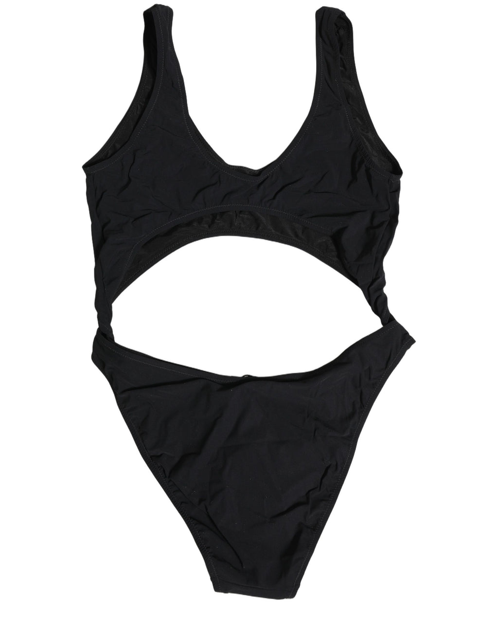 Black Cutout Logo One Piece Swimsuit Swimwear