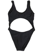 Black Cutout Logo One Piece Swimsuit Swimwear