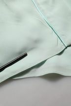 Mint Green Silk Lace Trim Abaya Maxi Dress