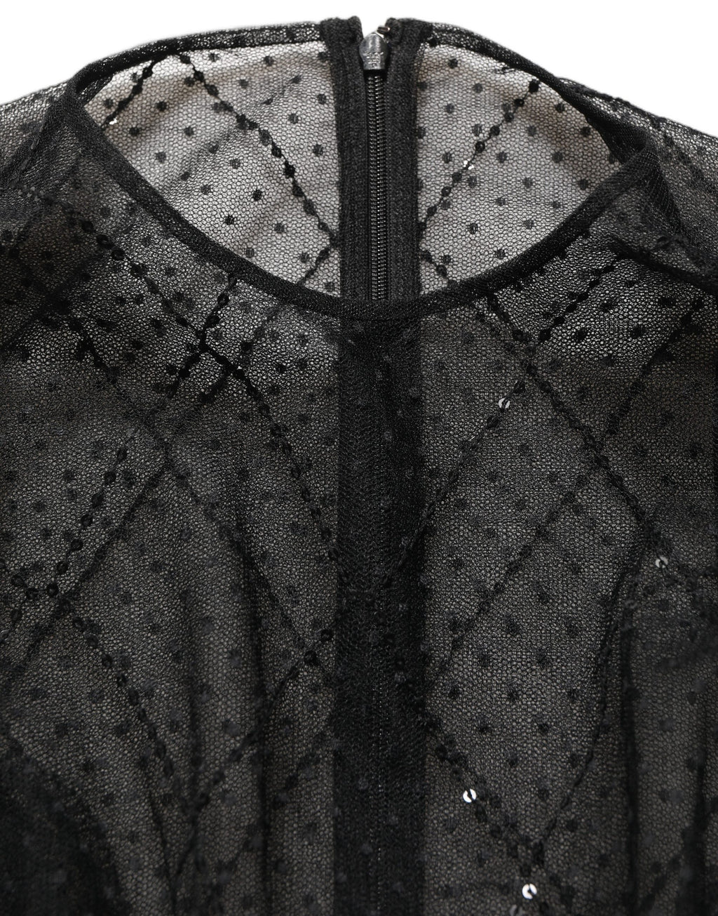 Black Mesh Lace Long Sleeved Maxi Gown Dress