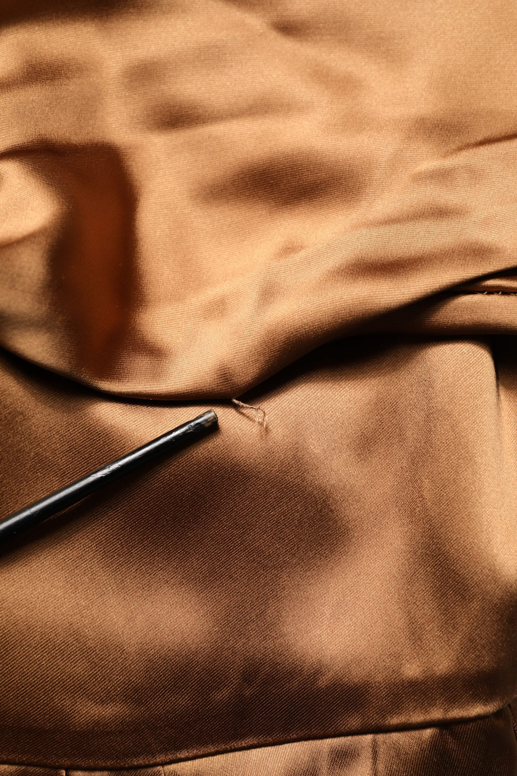 Brown Satin Acetate Wrap Sheath Mini Belted Dress