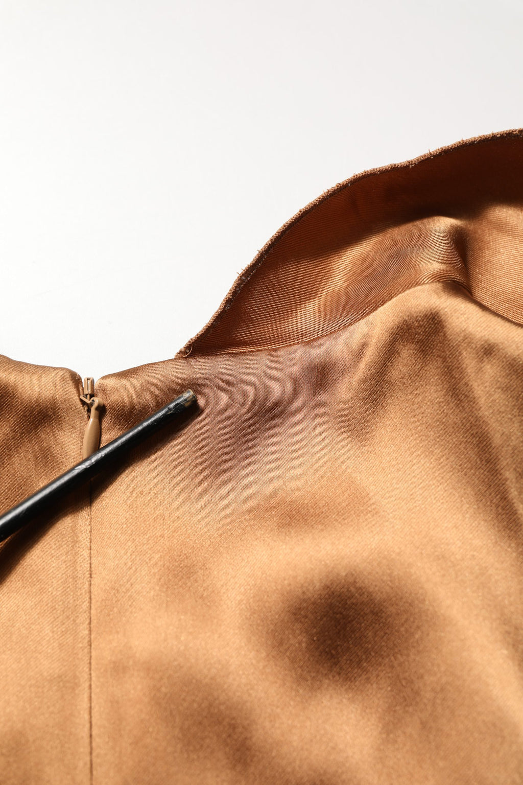Brown Satin Acetate Wrap Sheath Mini Belted Dress