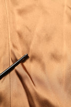Brown Satin Acetate Wrap Sheath Mini Belted Dress