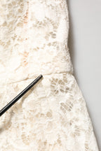 White Lace Viscose Sheath Long Gown Dress
