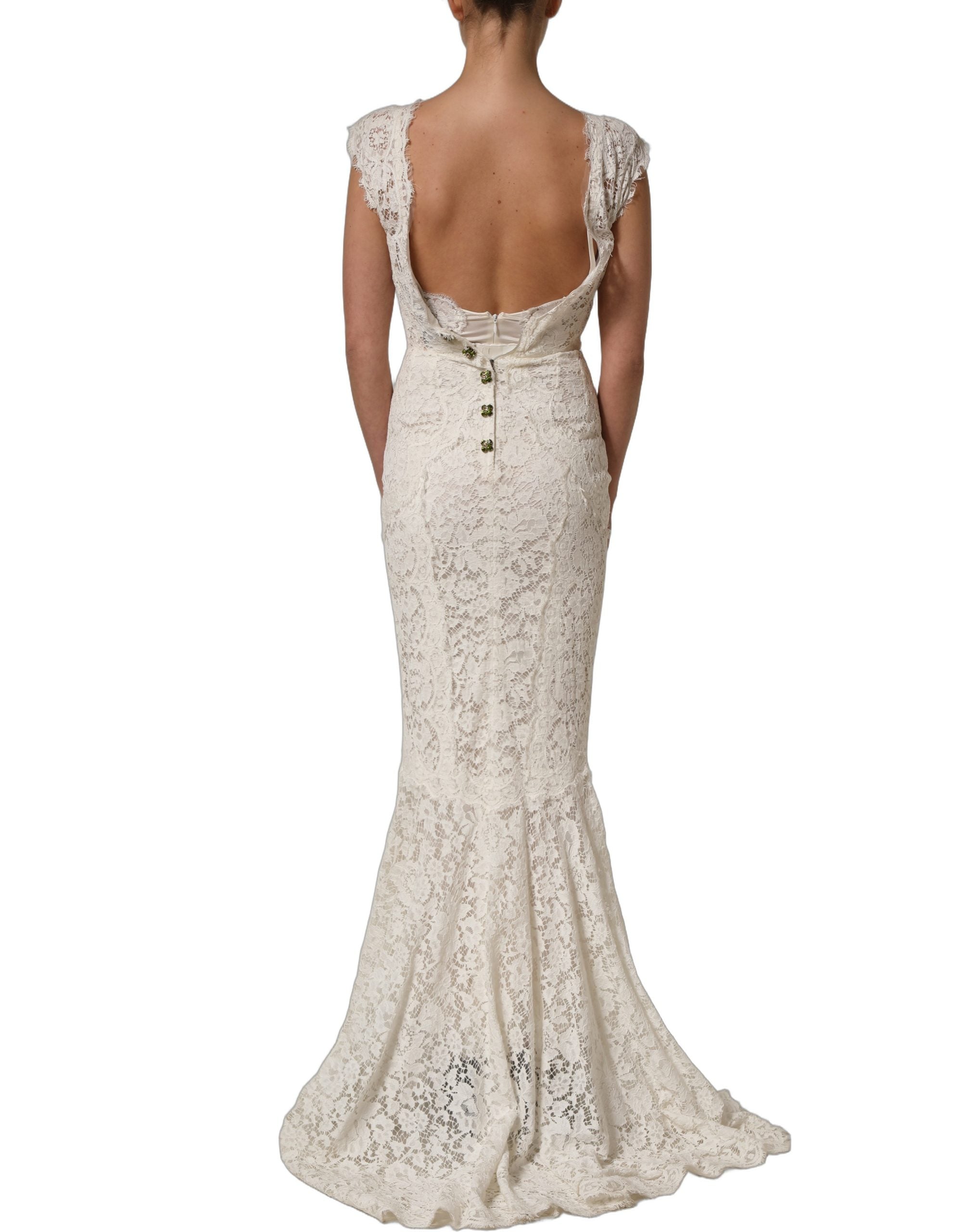 White Lace Viscose Sheath Long Gown Dress