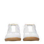 White Leather Low Top Sneakers