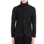 Black Polyester Full-Length Jacket