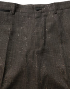 Dark Brown HighWaist Tapered Trouser Pants