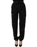 Black Vibe Cargo High Waist Straight Pants