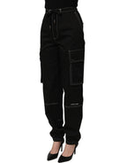 Black Vibe Cargo High Waist Straight Pants