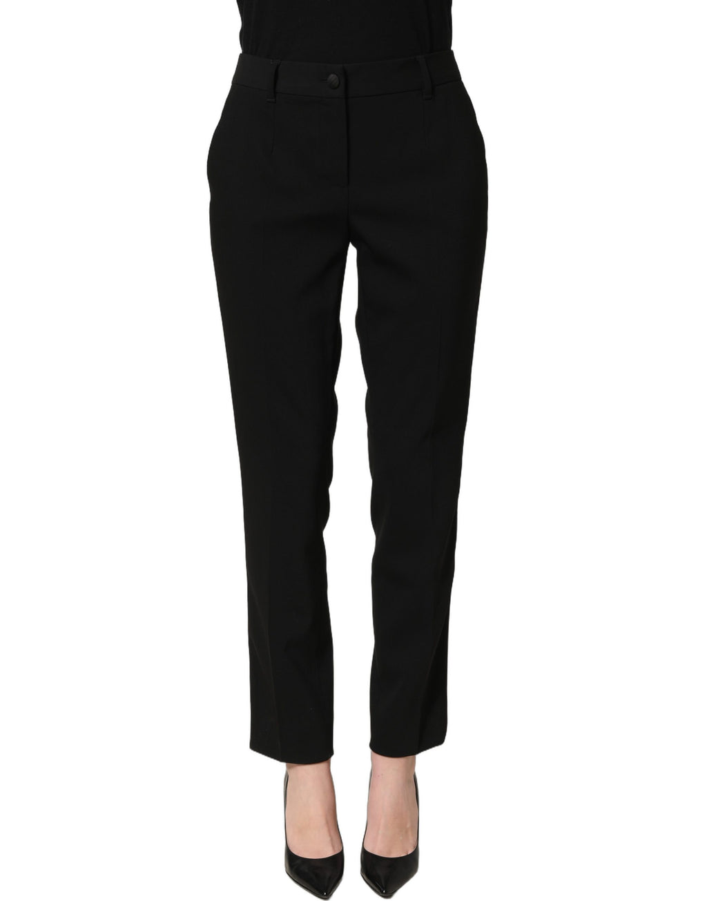 Black HighWaist Straight Dress Trouser Pants