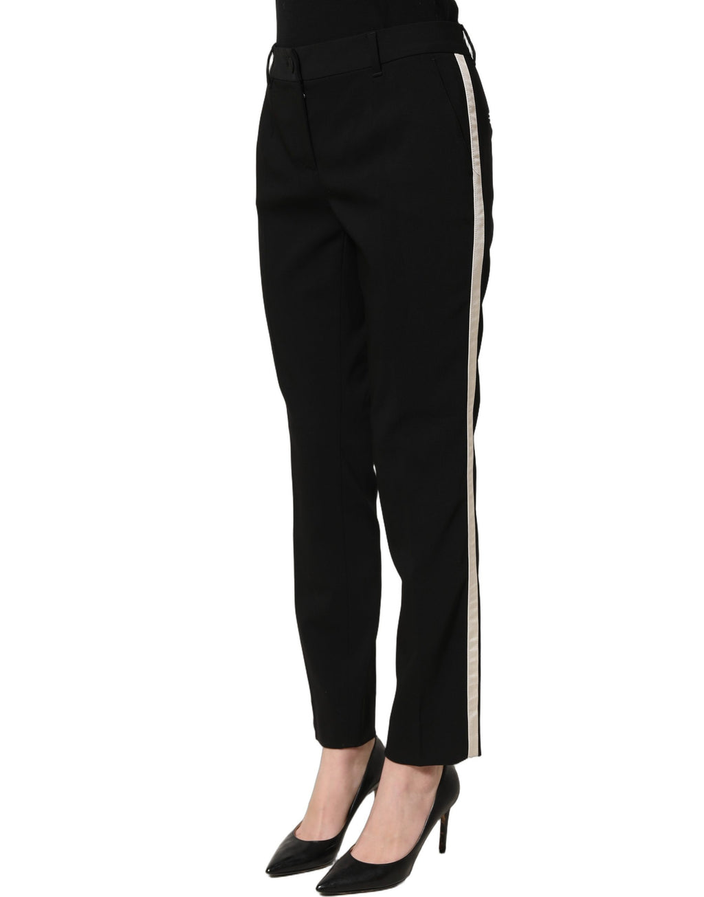 Black HighWaist Straight Dress Trouser Pants