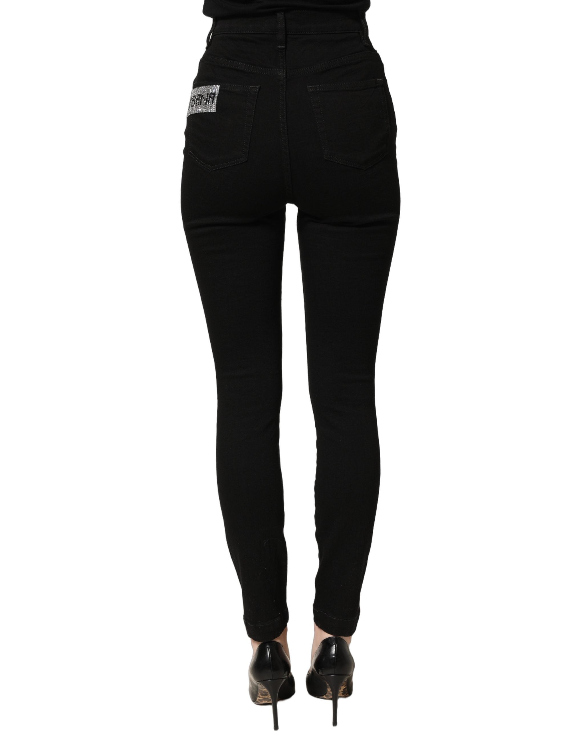 Black Grace Rhinestone HighWaist Denim Jeans
