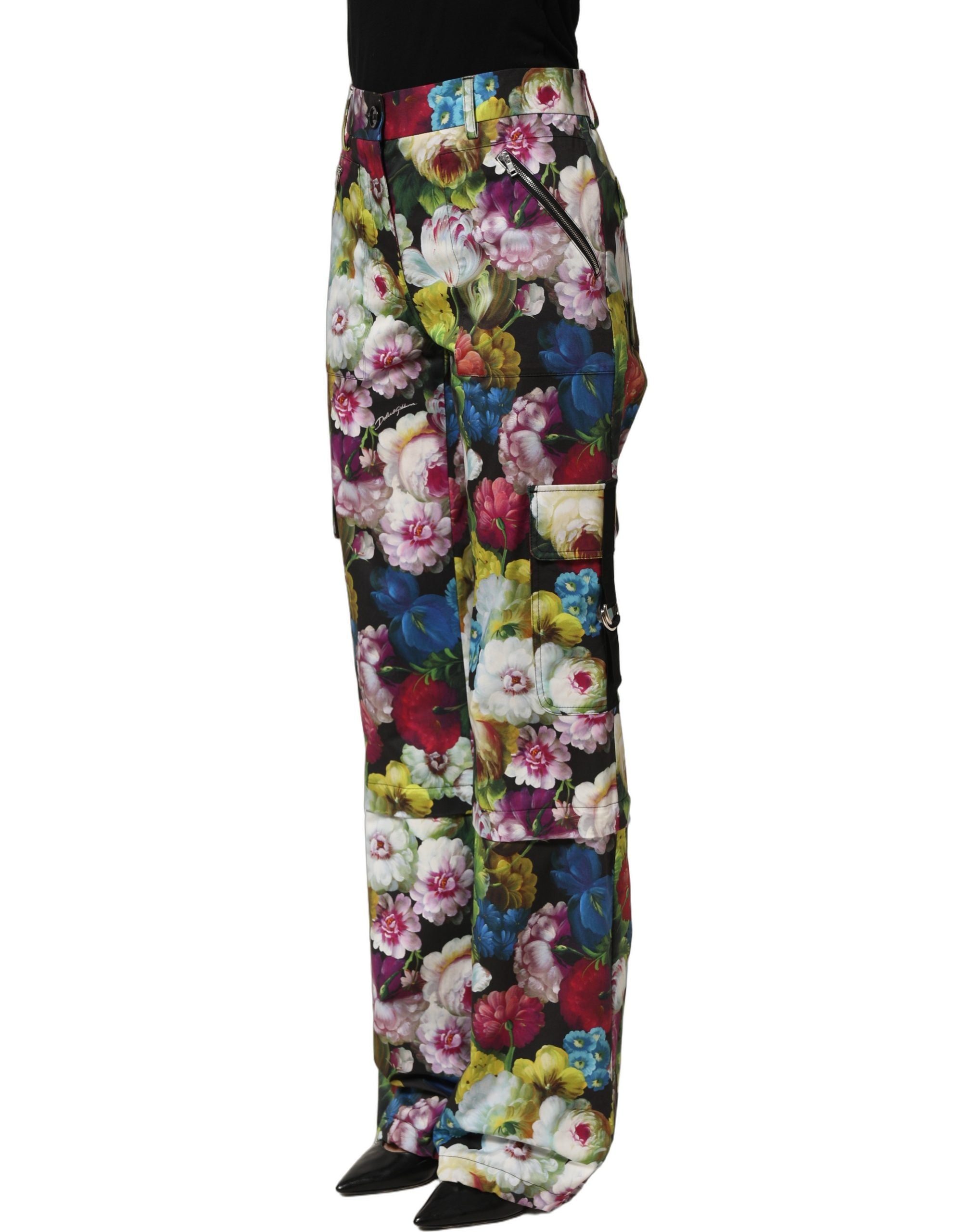 Multicolor Floral High Waist Wide Leg Pants