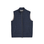 Blue Linen Sleeveless Jacket