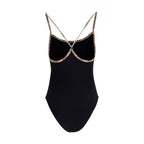 Black Elastane One-Piece Swimsuit