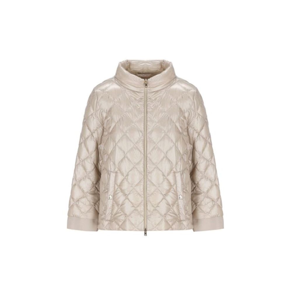 Beige Polyamide Full-Length Jacket