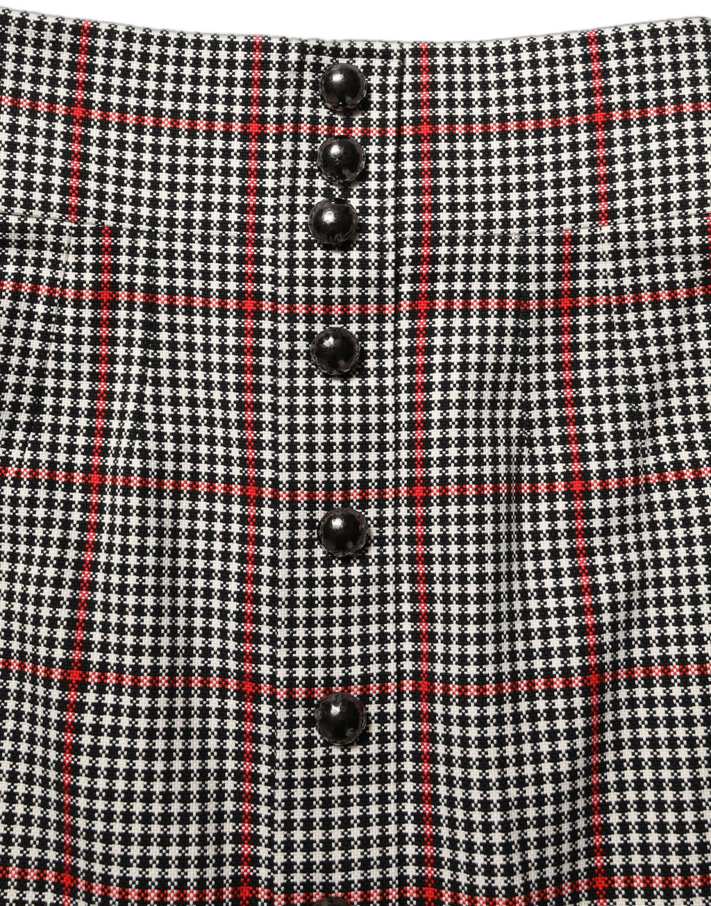 Gray Checkered High Waist A-line Mini Skirt