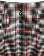 Gray Checkered High Waist A-line Mini Skirt