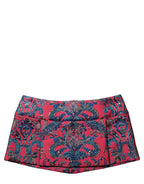 Multicolor Floral Jacquard MidWaist Mini Skirt