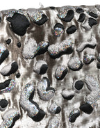 Silver Leopard Jacquard Mid Waist Mini Skirt