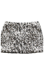 Silver Leopard Jacquard Mid Waist Mini Skirt