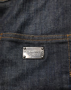 Black Cotton Spandex Low Waist Denim Mini Skirt