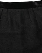 Black High Waist Pencil Cut Knee Length Skirt