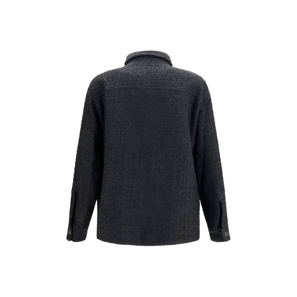 Black Cotton Full-Length Jacket