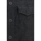 Black Cotton Full-Length Jacket