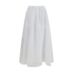 White Cotton Long Skirt