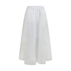 White Cotton Long Skirt