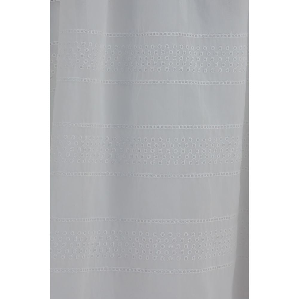 White Cotton Long Skirt