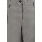 Bicolor Linen Bermuda Shorts