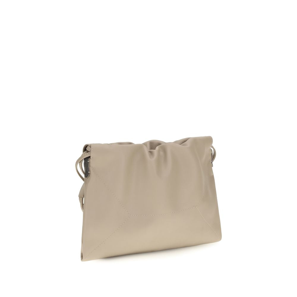 Beige Calf Leather Bos Taurus Shoulder Bag