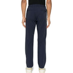 Blue Elastane Casual Pants