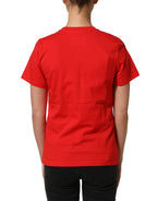 Red Graphic Cotton Jersey Crew Neck T-shirt